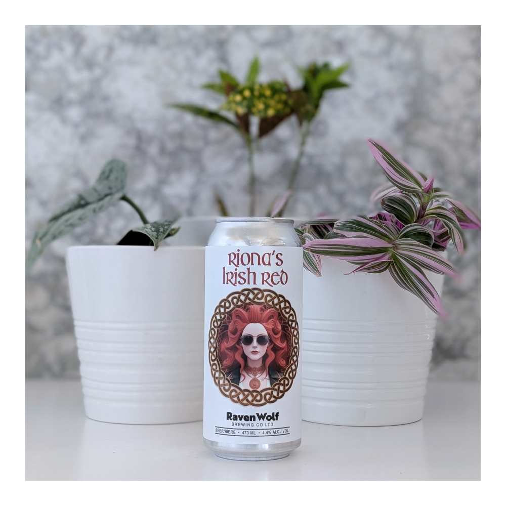 Riona's Irish Red by RavenWolf Brewing Co., beer label