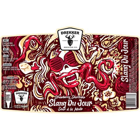 Drekker Slang Du Jour Strawberry Shortcake by Drekker Brewing Company, beer label