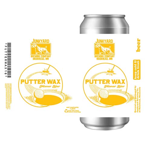 Junkyard Putter Wax Pils by Junkyard Brewing Company, beer label