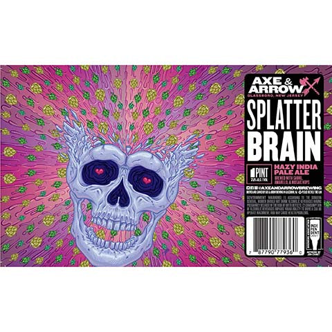 Axe & Arrow Splatter Brain Hazy IPA by Axe & Arrow Brewing, beer label