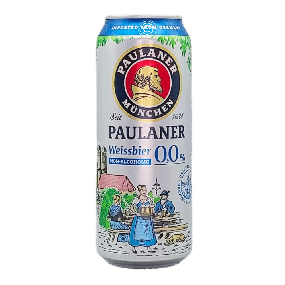 Weissbier Non-Alcoholic Beer by Paulaner Munchen, beer label
