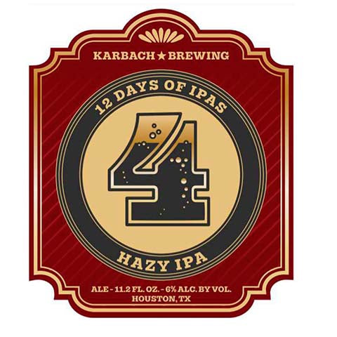 Karbach 4 Hazy IPA by Karbach Brewing Co, beer label
