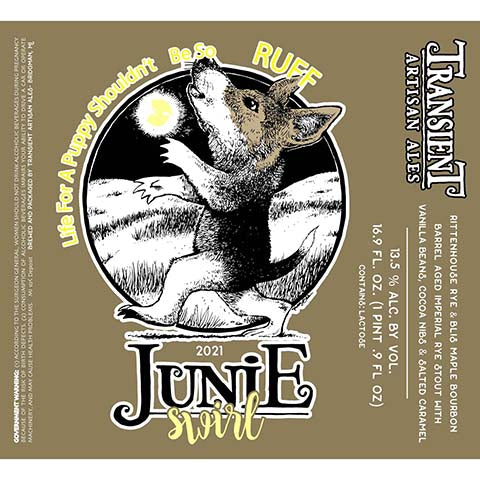 Transient Artisan Ales Junie Swirl Imperial Rye Stout by Transient Artisan Ales, beer label