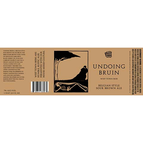 Ghost Town Undoing Bruin Sour Brown Ale by Ghost Town Brewing, beer label