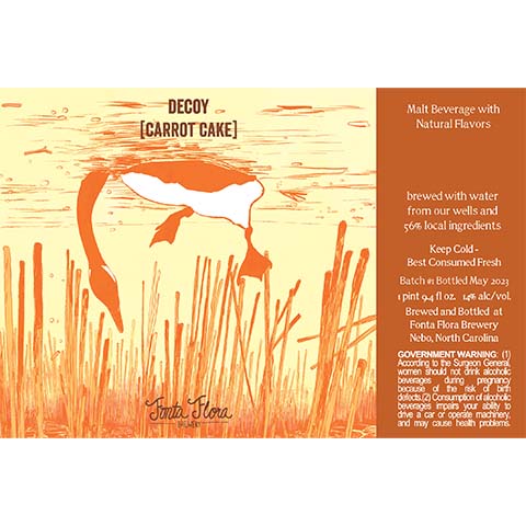 Fonta Flora Decoy [Carrot Cake] by Fonta Flora Brewery, beer label