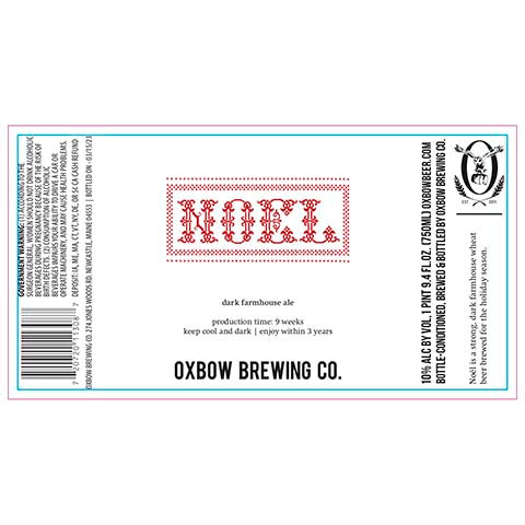 Oxbow Noel Dark Sour by Oxbow Brewing Co, beer label