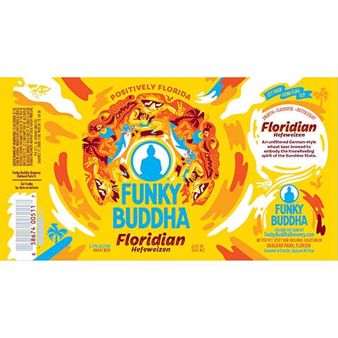 Funky Buddha Floridian Hefeweizen Ale by Funky Buddha Brewery, beer label