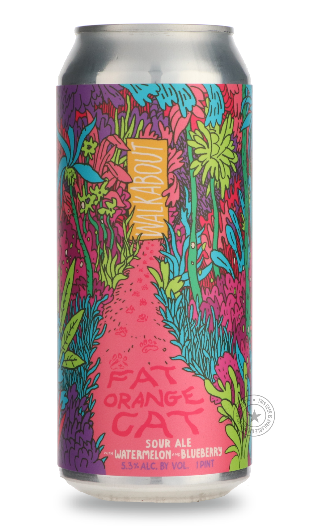 Walkabout Watermelon Blueberry by Fat Orange Cat, beer label