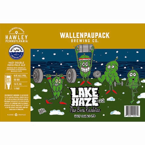 Wallenpaupack Lake Haze #22 New Beers Resolution Hazy DIPA by Tripping Animals Brewing Co., beer label