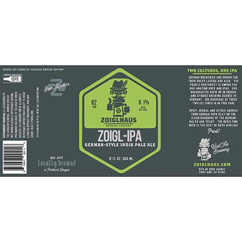 Zoiglhaus Zoigl-IPA by Zoiglhaus Brewing Company, beer label