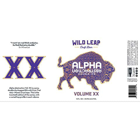 Wild Leap Alpha Abstraction DIPA Volume XX by Wild Leap Brew Co., beer label