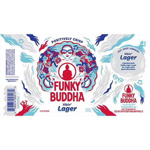 Funky Buddha Vibin' Lager by Funky Buddha Brewery, beer label