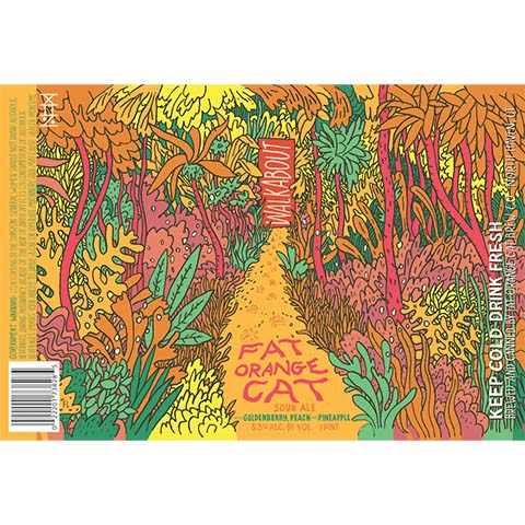 Fat Orange Cat Walkabout Sour (Goldenberry, Peach, Pineapple) by Fat Orange Cat Brew Co, beer label