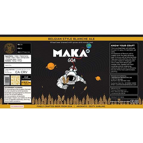 Latambarcem Maka Di Belgian Blanche Ale by Latambarcem Brewers, beer label