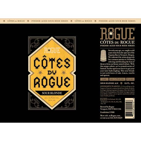 Rogue Cotes Du Rogue Sour Blonde by Rogue, beer label