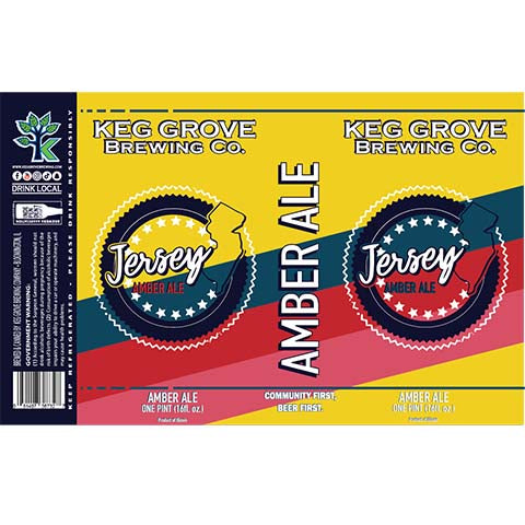 Keg Grove Jersey Amber Ale by Keg Grove Brewing Company, beer label