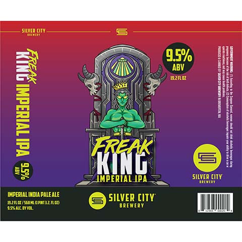 Silver City Freak King Imperial IPA by Silver City Brewery, beer label