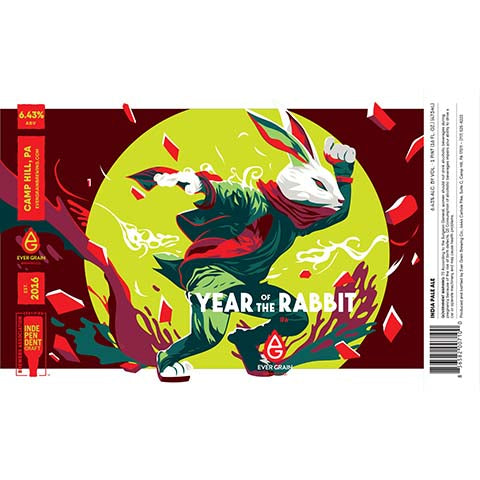 Ever Grain Year of the Rabbit IPA by Ever Grain Brewing Co, beer label