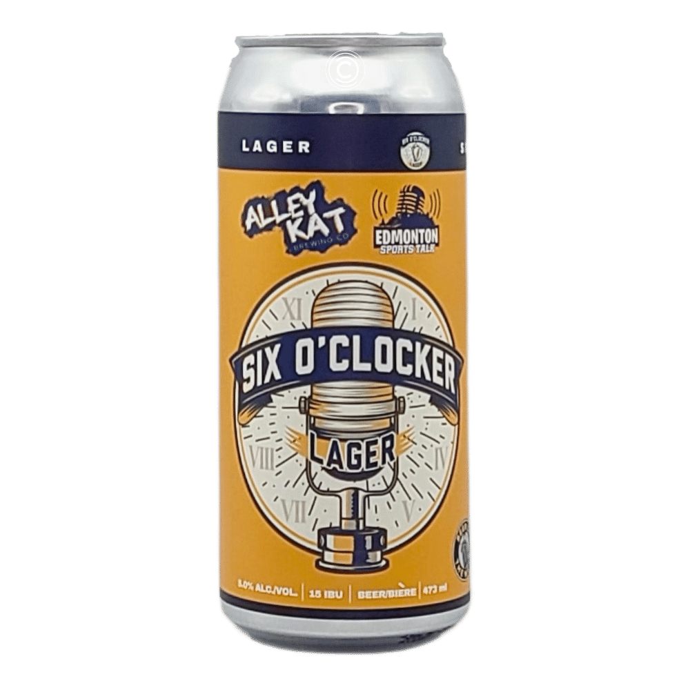 Six O'Clocker Lager by Alley Kat Brewing Company, beer label