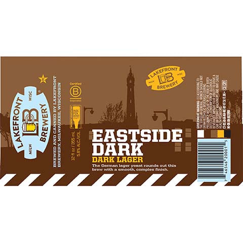 Lakefront Eastside Dark Lager by Lakefront Brewery Inc, beer label
