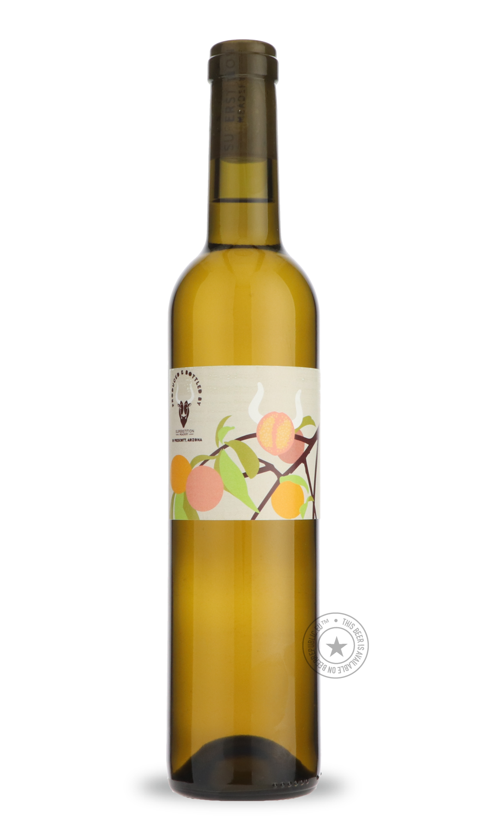 Stone Fruit White by Superstition Meadery, beer label