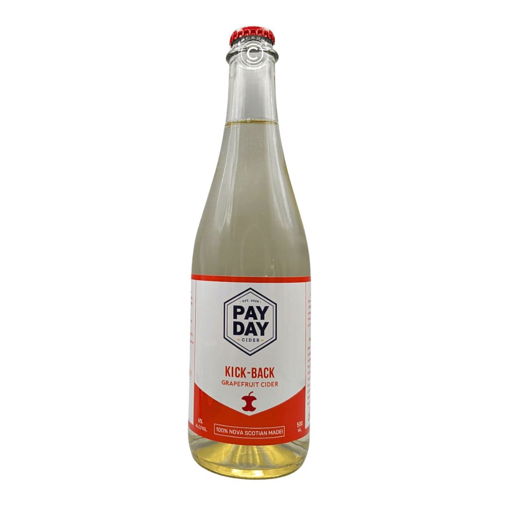 Kick Back Apple Cider with Grapefruit by Payday Cider, beer label