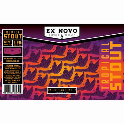 Ex Novo Caribbean Cowboy Tropical Stout by Ex Novo Brewing Co, beer label