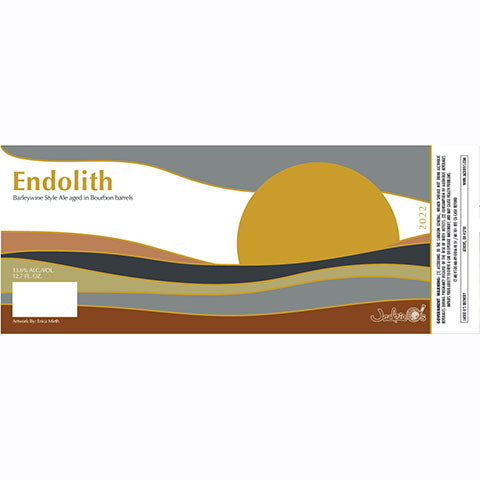 Jackie O's Endolith Barleywine Style Ale Aged In Bourbon Barrels by Jackie O's Pub & Brewery, beer label