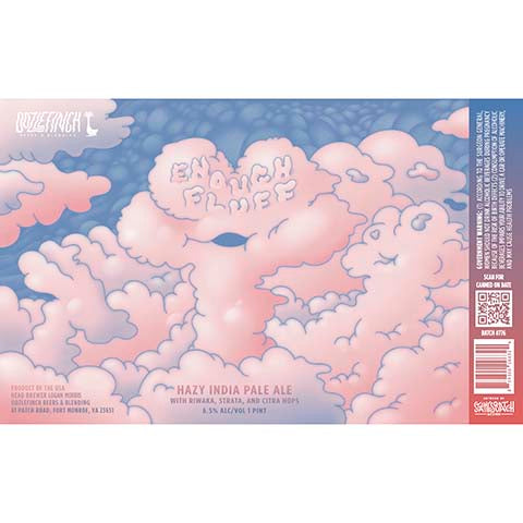 Oozlefinch Enough Fluff Hazy IPA by Oozlefinch Beers & Blending, beer label