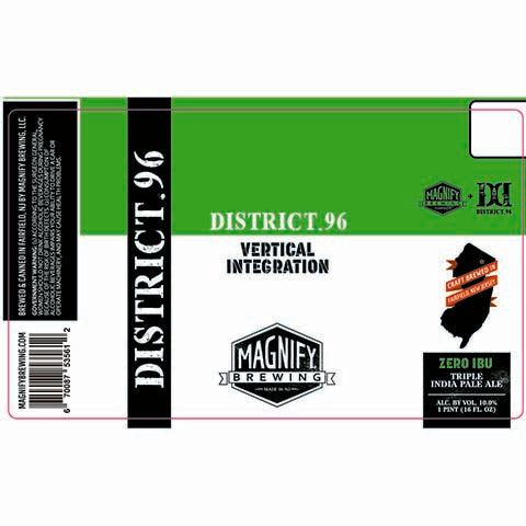 Magnify District .96 Vertical Integration TIPA by Magnify Brewing Company, beer label