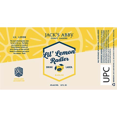 Jack's Abby Lil' Lemon Radler by Jack's Abby Brewing LLC, beer label