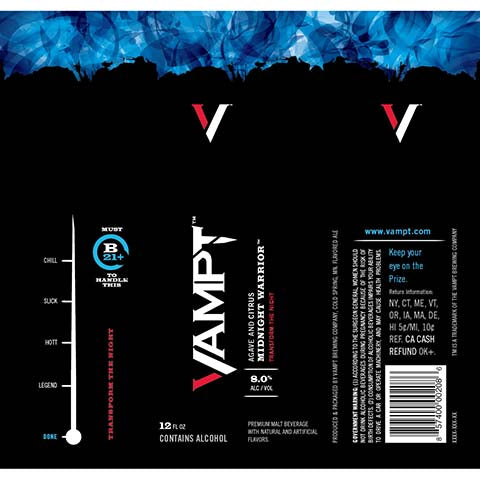 Vampt Agave and Citrus Midnight Warrior by Vampt Brewing Company, beer label