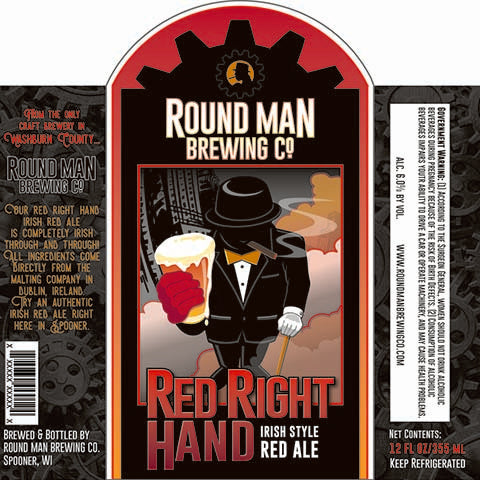 Round Man Red Right Hand Irish Red Ale by Round Man Brewing Co., beer label