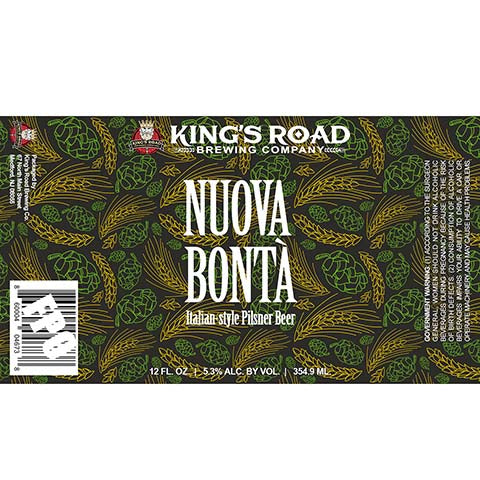 King's Road Nuova Bonta Pilsner by King's Road Brewing Company, beer label
