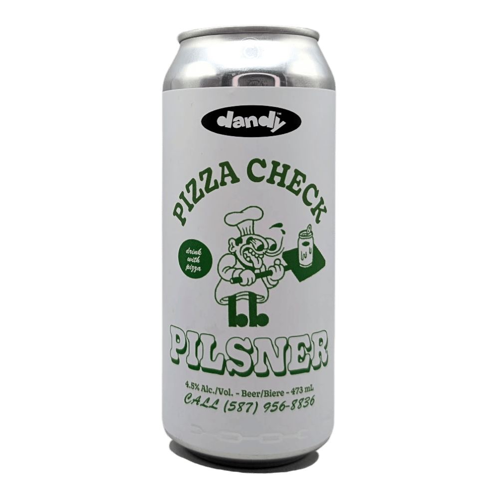 Pizza Check Pilsner by The Dandy Brewing Company, beer label