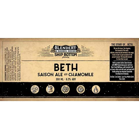 Ship Bottom Beth Saison Ale by Ship Bottom Brewery, beer label