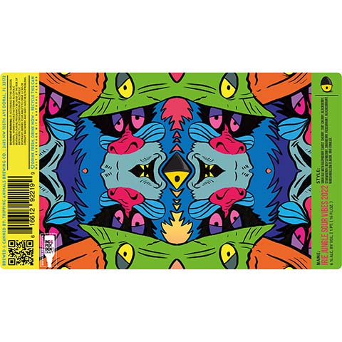 Tripping Animals Irie Jungle Sour Vibes Sour Ale 2022 by Tripping Animals Brewing Co., beer label
