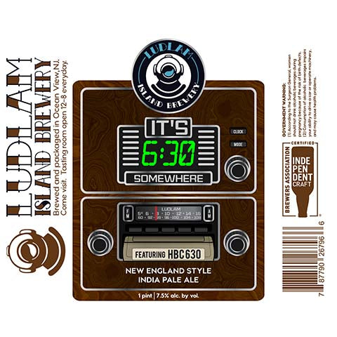 Ludlam It's 6:30 Somewhere NEIPA by Ludlam Island Brewery, beer label