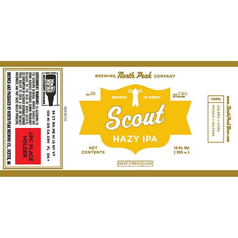 North Peak Scout Hazy IPA by North Peak Brewing Co, beer label