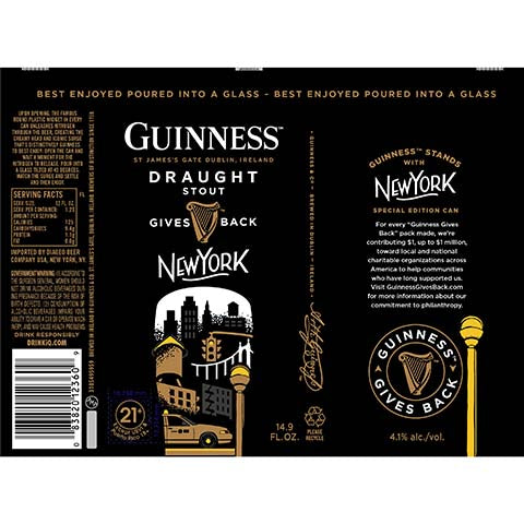 Guinness Draught NewYork by Guinness, beer label