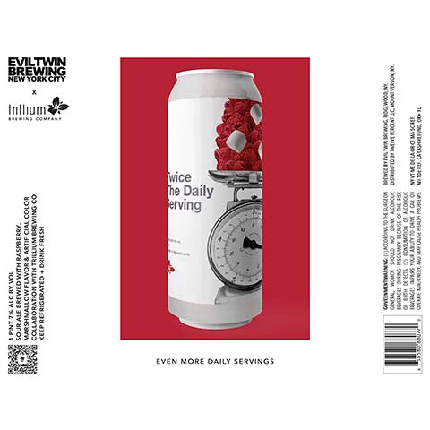 Evil Twin Even More Daily Servings Sour by Evil Twin Brewing, beer label