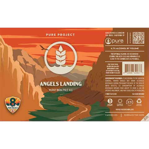 Pure Project Angels Landing Murky IPA by Pure Project, beer label