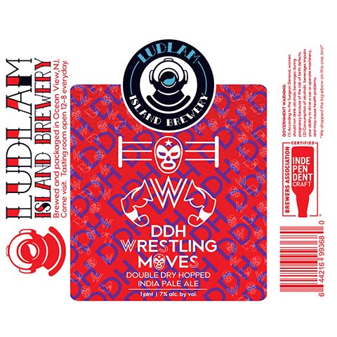 Ludlam DDH Wrestling Moves IPA by Ludlam Island Brewery, beer label