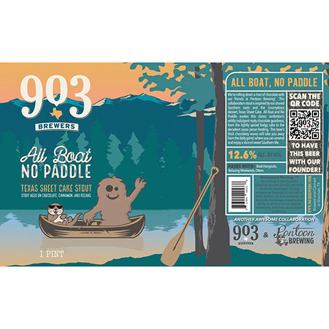 903 Brewers All Boat, No Paddle Stout by 903 Brewers, beer label