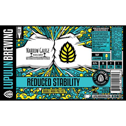 Lupulin Reduced Stability DIPA by Lupulin Brewing, beer label