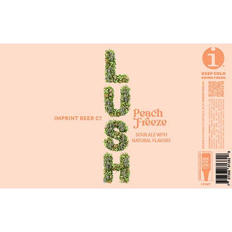 Imprint Lush Peach Freeze Sour by Imprint Beer Company, beer label