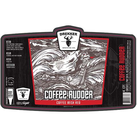 Drekker Coffee Rudder Coffee Irish Red by Drekker Brewing Company, beer label
