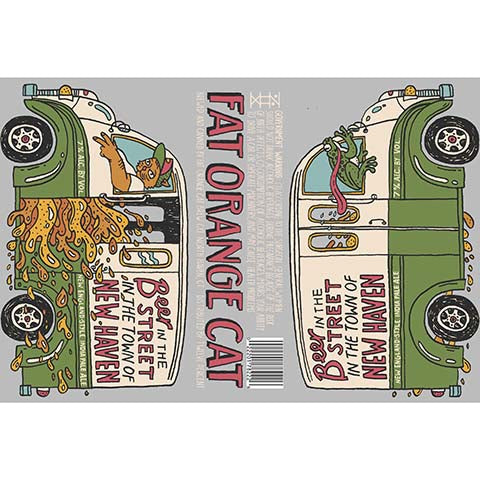 Fat Orange Cat Beer In The Street In The Town Of New Haven NEIPA by Fat Orange Cat Brew Co, beer label
