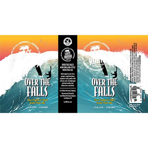 Lost Rhino Over the Falls IPA by Lost Rhino Brewing Co, beer label
