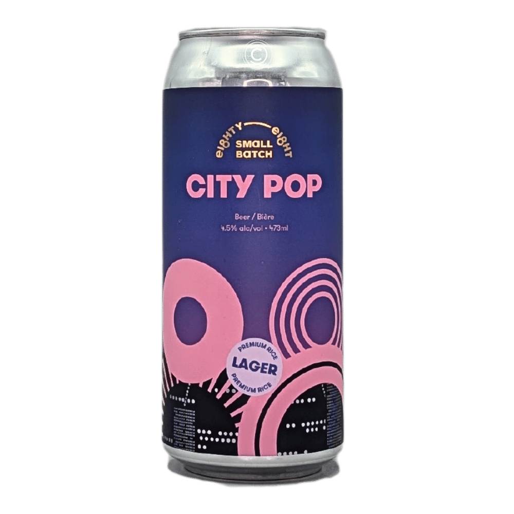 City Pop Rice Lager by Eighty-Eight Brewing Co., beer label